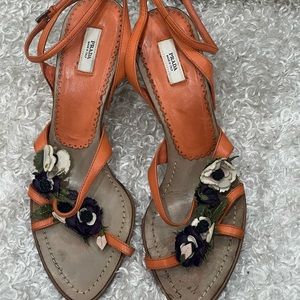 Prada Flame Leather Sandals